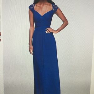 Long Dress with Lace Cap Sleeves